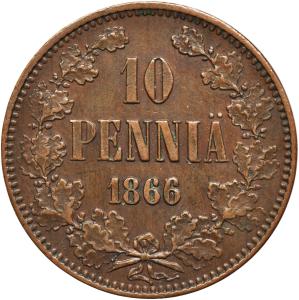10 penniä 1866, Helsinky