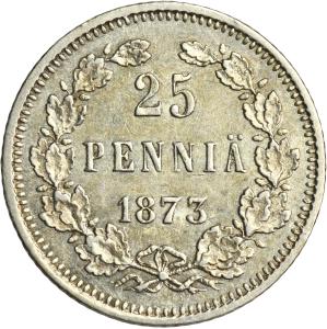 25 penniä 1873 S, Helsinky