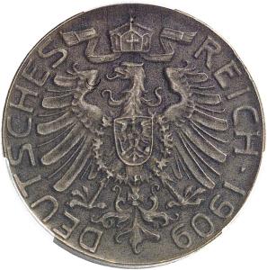 25 fenik 1909, Berlín (zkušební ražba)