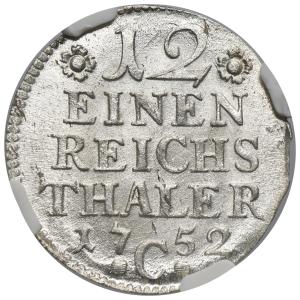 1/12 tolar 1752 C, Kleve