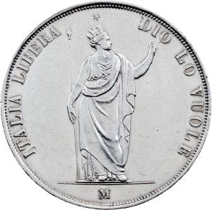 5 lira 1848 M, Milán